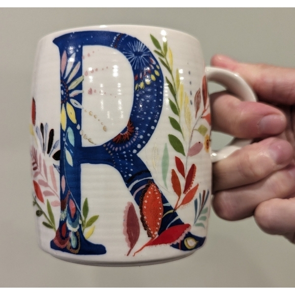 Anthropologie x Starla Halfmann Monogram R Ceramic Mug - Picture 1 of 8